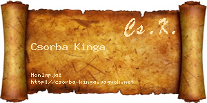 Csorba Kinga névjegykártya